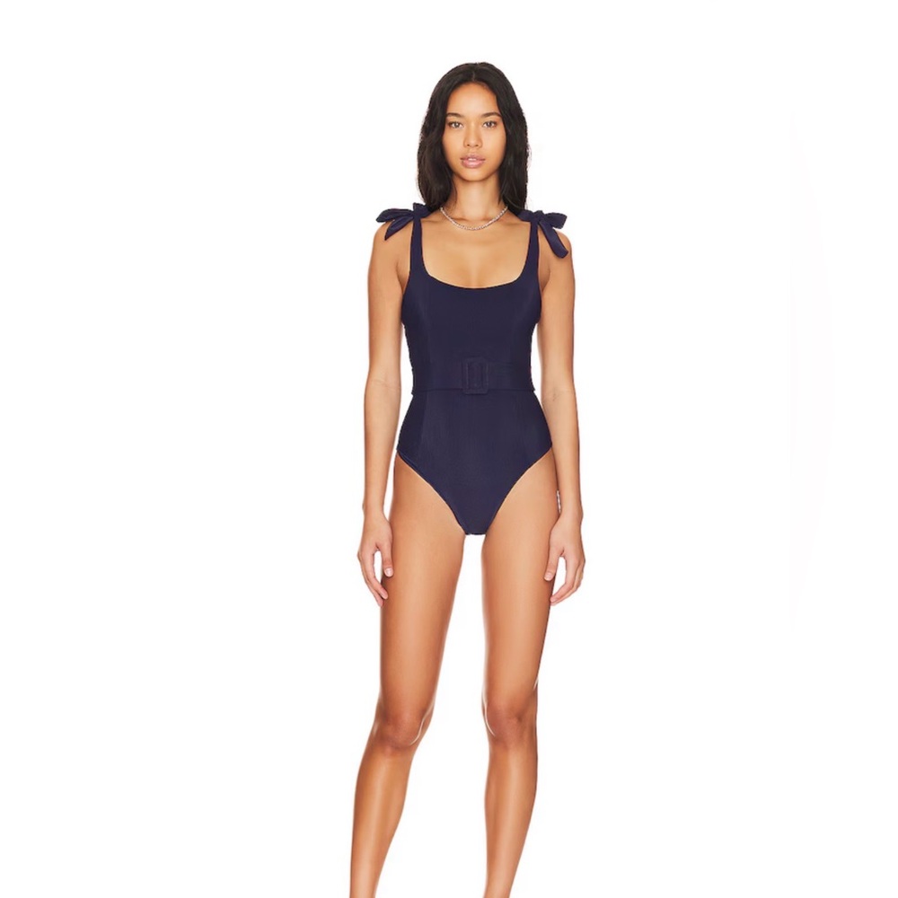 Beach Riot Sydney One Piece Tie Shoulder Belt Swimsuit - Large